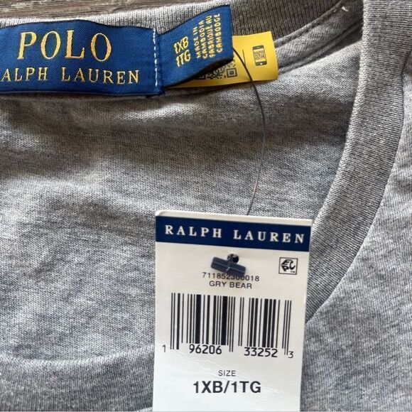 Ralph Lauren Classic Fit Cotton Ski Polo Bear T-shirt Gray Men's SZ. 1XB 2XB - Picture 3 of 4